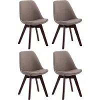 CLP Borneo V2 Set van 4 eetkamerstoelen - Stof taupe wit