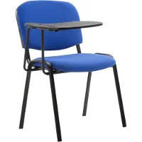 CLP stoel met inklapbaar tafelblad, beklede zitting, blauw