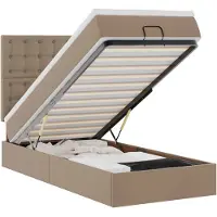 vidaXL Ottomaanse bed met matras 80x200cm kunstleer cappuccinokleurig