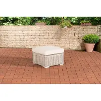 CLP Polyrattan hocker Bilbao / Madeira parelwit gebroken wit