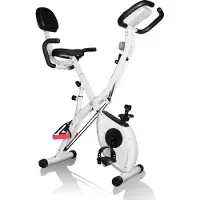 Bigzzia 3 in 1 Opvouwbare Hometrainer - X-bike met 8 Verstelbare Weerstandsniveaus - 2.5KG Vliegwiel - LCD Scherm - Verstelbare Zitting - Wit en Zwart