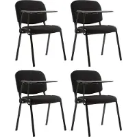 CLP Ken Set van 4 stoelen - Met klaptafel - Stof zwart