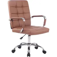 CLP Deli pro Bureaustoel - Voor volwassenen - Met armleuningen - Ergonomische - Kunstleer - licht bruin