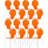 CLP Diego Set van 16 stapelstoelen oranje