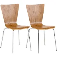 CLP Aaron Set van 2 Bezoekersstoelen eik