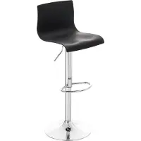CLP barkruk Hover, kunststof zitting met metalen frame | Kleur: zwart. Materiaal: frame van metaal met chroomlook