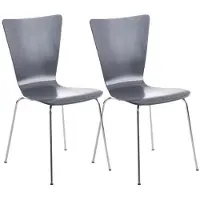 CLP Aaron Set van 2 Bezoekersstoelen grijs
