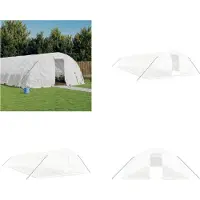 vidaXL Tuinkas met stalen frame 70 m² 14x5x2,3 m wit