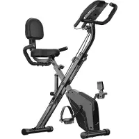 Bigzzia 3-in-1 Opvouwbare Hometrainer - X-Bike met 8 Verstelbare Weerstandsniveaus - Vliegwiel 2,5KG - LCD Scherm - Verstelbare Zitting - Zwart