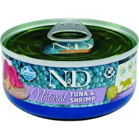 N&D Natural natvoeding voor de kat Tonijn met Garnaal 70 gr. - per 24 stuks