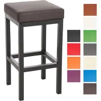 CLP Taylor Barkruk - zwart metalen frame - Zithoogte 78 cm - kunstleer - bruin/zwart