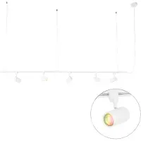 QAZQA Smart hangend railsysteem wit 1-fase incl. 5 Wifi GU10 - Iconic Jeana