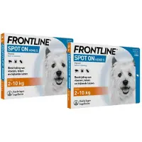 Frontline 2x Spot On Anti Vlooien en Teken Druppels Hond S 2 tot 10 kg 3 pipetten
