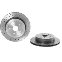 Brembo 05-07 Subaru Impreza Rear Premium Xtra Cross Drilled UV Coated Rotor