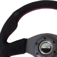 Nrg Reinforced Steering Wheel (320mm) Suede w/Red Stitch