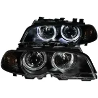 Anzo 2000-2003 BMW 3 Series E46 Projector Headlights w/ Halo Black