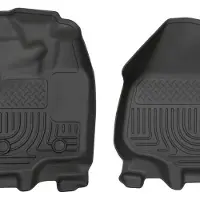 Husky Liners 12-15 Ford Super Duty Crew & Extended Cab WeatherBeater Front Row Black Floor Liners - 18701