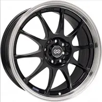 ENKEI J10 16x7 5x100/114.3 38mm Offset 72.62mm Bore Dia Matte Black w/ Machined Lip Wheel