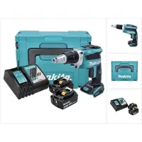 Makita Boormachine + slagboor, DFS 452 RGJ accuschroevendraaier 18 V Brushless + 2x accu 6,0 Ah + lader + Makpac (Oplaadbare batterij)