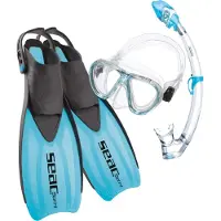 Seac Sub Tris Sprint Dry Kids Snorkeling Set Blauw EU 32-35 Kinderen