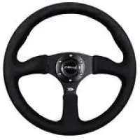 Nrg Reinforced Steering Wheel (350mm / 2.5in. Deep)Blk Alcantara Comfort Grip w/4mm Matte Blk Spokes