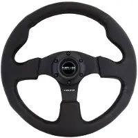 Nrg Reinforced Steering Wheel (320mm) Black Leather w/Black Stitching