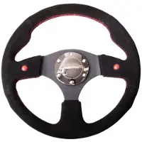 Nrg Reinforced Steering Wheel (320mm) Blk Suede w/Dual Buttons