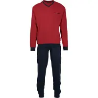 Götzburg Pyjama lang donkerblauw / donkerrood