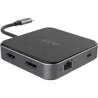 Acer 7-in-1 – Docking Station – Laptop – USB4 - USB-C –USB 4K en 8K-video– Plug & Play - Zwart/Zilver