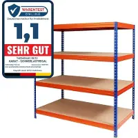 Mammut Breedvakstelling 4 schappen Staal 1.800 x 600 x 2.000 mm Blauw, oranje
