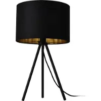 Lux.pro Tafel lamp 'Metz', E14, max. 40W. Driehoekige voet, stoffen lampenkap en metalen voet. Nachtlamp, zwart