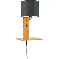 Good&Mojo Bamboe LED Wandlamp Andes | 1X E14 Max 40W | Dark Grey