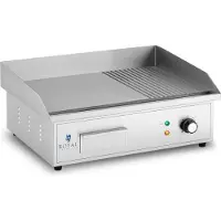 Royal Catering Elektrische grillplaat - 548 x 350 mm - Ribber + Flat - 3.000 W
