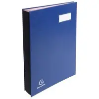Exacompta handtekenmap voor ft 24 x 35 cm | uit karton overdekt met pvc | 20 indelingen | blauw