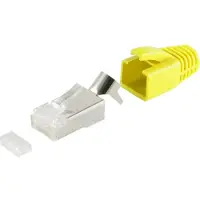 S-Conn RJ45 krimp connectoren | 3-delig | STP | CAT6/6a/7 | vaste/flexibele aders | 10 stuks | geel