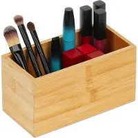 Relaxdays bureau organizer - opbergbakje - 9,5x18x9 cm - bamboe