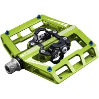FUNN Paar Mamba GRS Double Side SPD Green Automatic pedalen met kooien