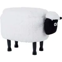 Beliani SHEEP - Poef - Wit - Polyester