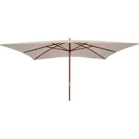 Mendler Parasol Florida, tuinparasol marktparasol, 3x4m polyester/hout 6kg ~ crème