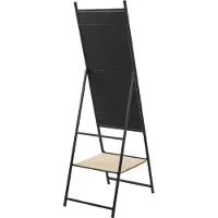 En.casa Spiegel vrijstaand Chamois met 1 plank 150x44x60 cm zwart en eikenkleurig