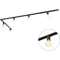 QAZQA Moderne 1-fase railsysteem 5-lichts incl. E27 fitting zwart - Jeana