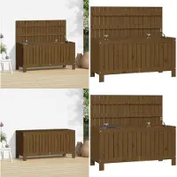 vidaXL Tuinkist, honingbruin, 108x42,5x54 cm, massief grenenhout - Tuinkist - Tuinkisten - Tuinbox - Opbergbox voor de tuin