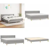 vidaXL Boxspring met matras stof lichtgrijs 180x200 cm