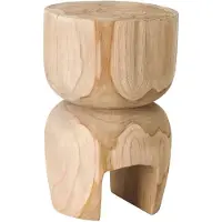 MUST Living Side table Amber Natural,45xØ30 cm, natural recycled teakwood with natural cracks (Naturel, 30x30x45cm)