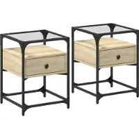 vidaXL Nachtkastjes 2 st 40x40x55 cm bewerkt hout sonoma eikenkleurig