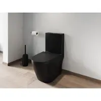 Vente-unique Zwart mat staand toilet in keramiek - NAGILAM