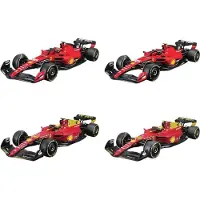 Bburago 78514 F1 Ferrari F1-75 & Sf-23 Sainz & Leclerc 1:43 Modelbouwkit Auto 4 Eenheden Rood