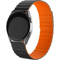 Strap-it Magnetisch siliconen bandje geschikt voor Polar Pacer / Polar Unite / Polar Ignite / Ignite 2 / Ignite 3 bandje siliconen zwart / oranje