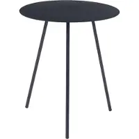En.casa Bijzettafel Sula metaal rond 45x40 cm zwart