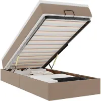 vidaXL Ottoman bed met matras 90x190cm kunstleer cappuccinokleurig